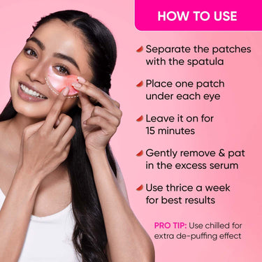 Dot & Key Watermelon Cooling Hydrogel Under Eye Patches for Dark Circles & Puffiness Reduction | With Hyaluronic & Niacinamide | Eye Patches | Instantly Hydrates, Cools & De-Puffs | 60 Patches